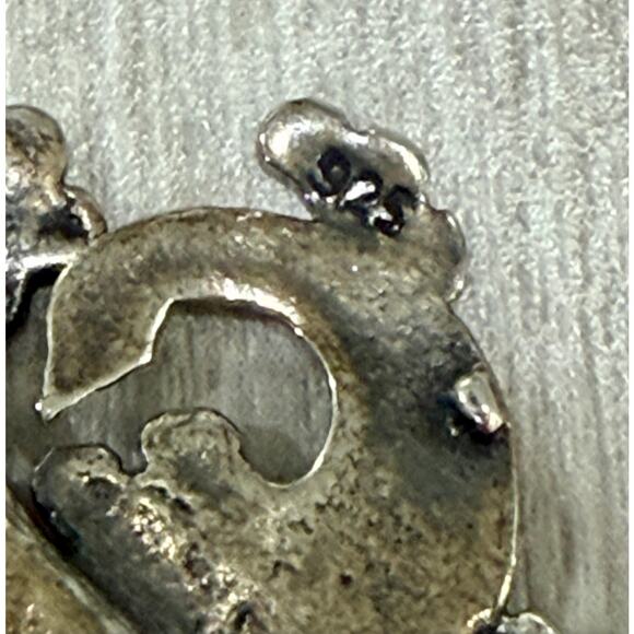 Vintage 925 Sterling Peacock Bird Turquoise Brooch Pin 3.54 grams (025) - Picture 4 of 7